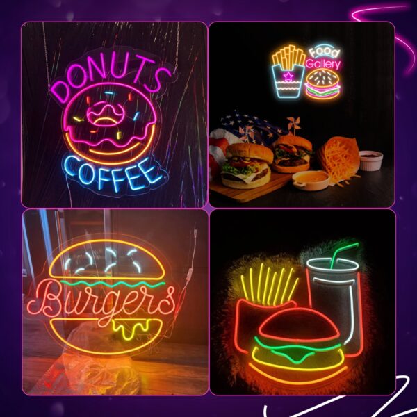 Donut Coffee Burgers Café Neon Light