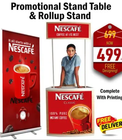 Roll-Up Banner & Promo Table Deal – Portable Marketing Kit
