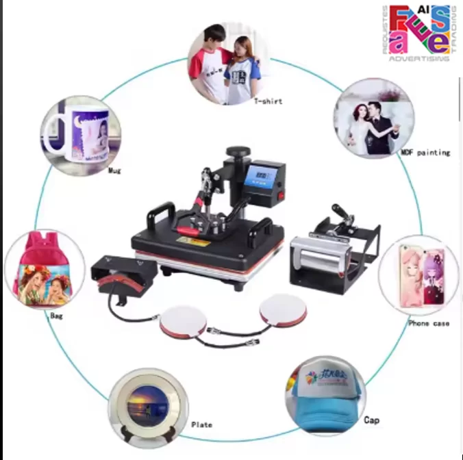 Professional 5 in 1 Combo Heat Press Machine
