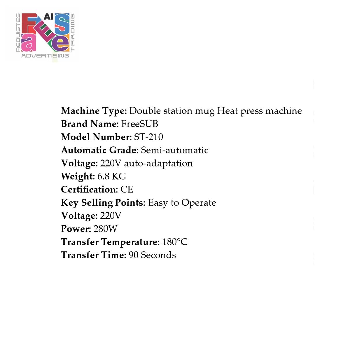 double mug machine heat press description