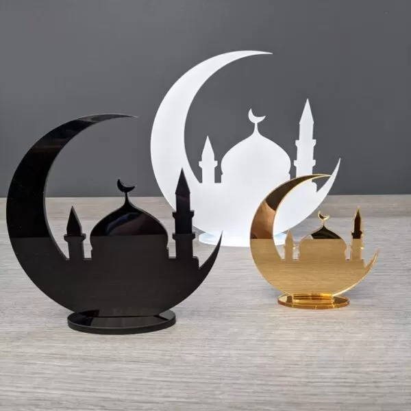 Acrylic Moon with Masjid Stand