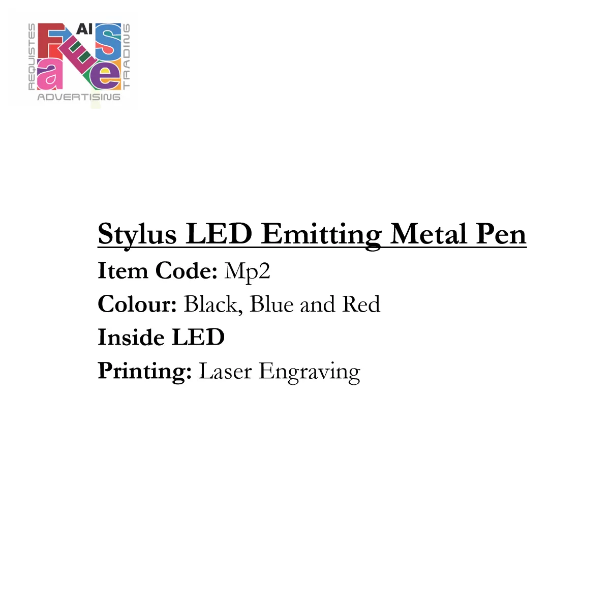 Stylus LED Emitting Metal Pen