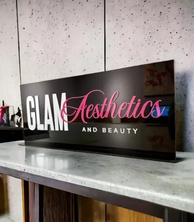 Black Acrylic Sign Black, White & Pink acrylic combination 2D Letters