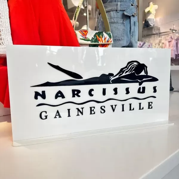 White Acrylic Sign Black and White Acrylic Combination 2D Letters