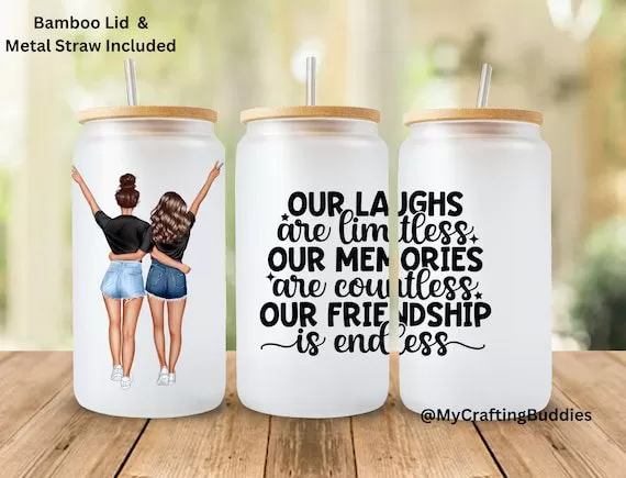 Bamboo Lid Customized Glass Tumbler