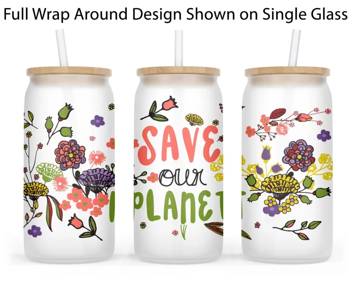 Bamboo Lid Customized Glass Tumbler
