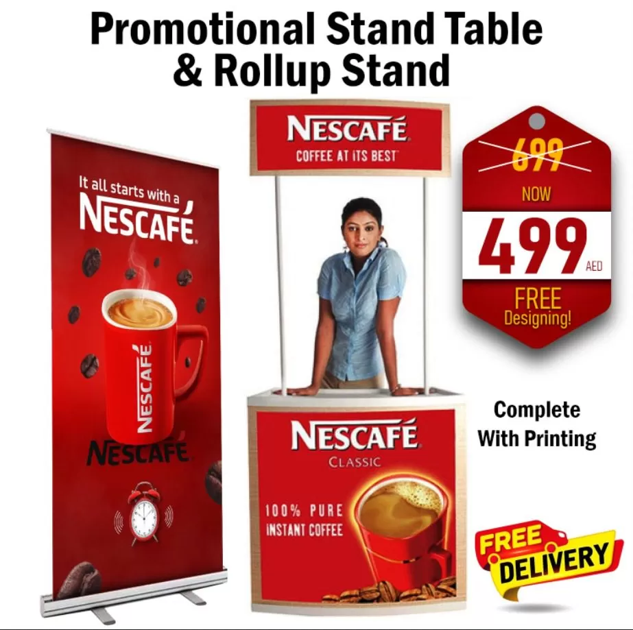 Roll-Up Banner & Promo Table Deal – Portable Marketing Kit